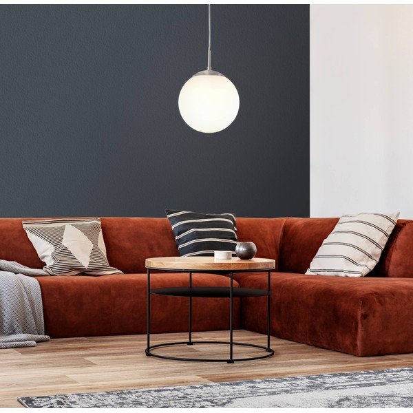 Lampadario bianco/argentato con paralume in vetro ø 20 cm RONDO – EGLO-image-3