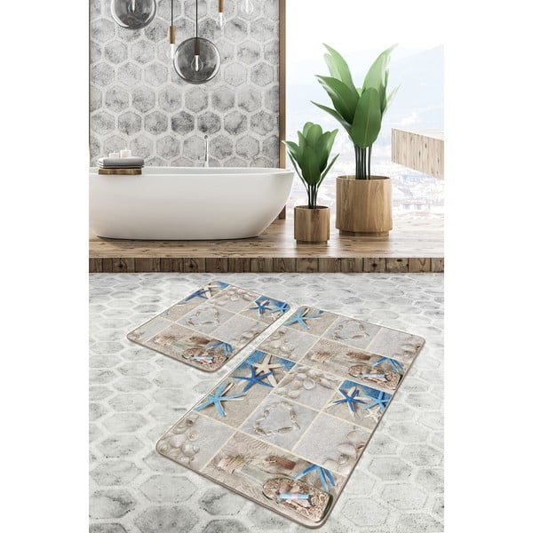 Tappeti da bagno beige in set di 2 pezzi 60x100 cm - Mila Home-image-2