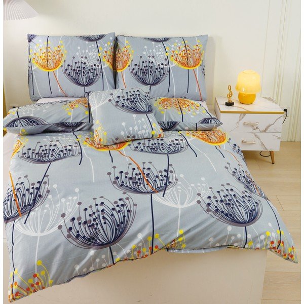 Biancheria da letto singola in microsatinato 140x200 cm, azzurro 6 pezzi Stella - My House-image-4