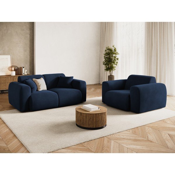 Divano blu scuro con rivestimento in velluto 170 cm Molino – Micadoni -image-1