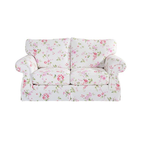 Divano floreale rosa e bianco Mina, 173 cm - Max Winzer-image-1