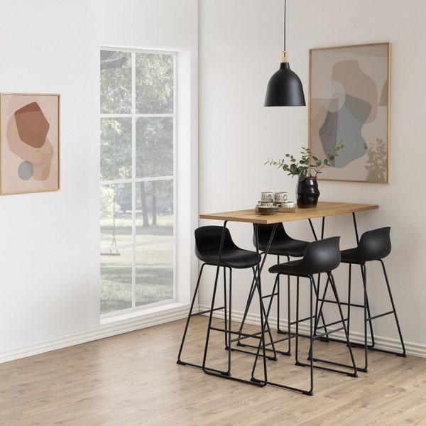 Sgabello da bar nero (altezza della seduta 76 cm) Tina – Actona-image-1