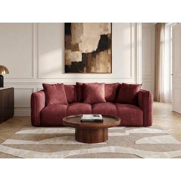 Divano rosso con rivestimento in ciniglia Harlem – Bobochic Paris-image-2