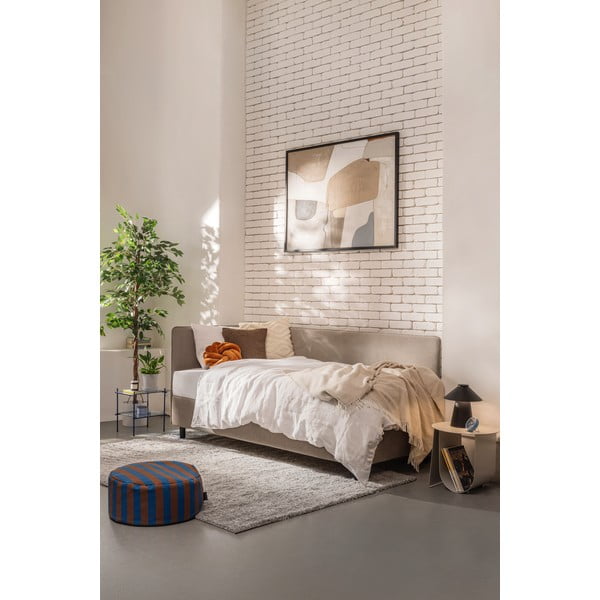 Letto singolo imbottito grigio tortora con contenitore con materasso incluso 120x200 cm Avela – Bonami Selection-image-1