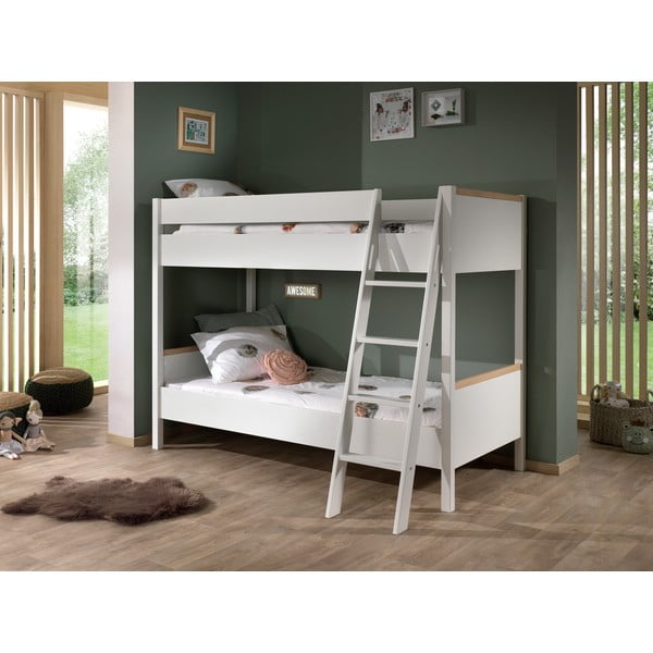 Letto a castello bianco per bambini , 90 x 200 cm London - Vipack-image-1
