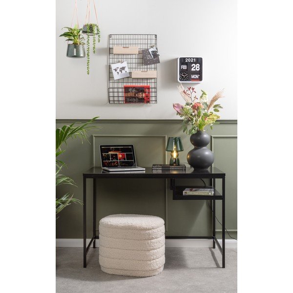 Pouf ovale bianco con contenitore Cuddly - Leitmotiv-image-1