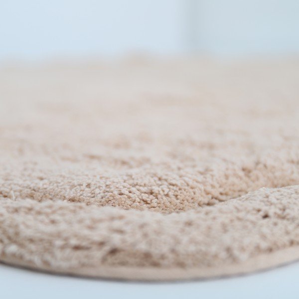 Tappeto rotondo in rosa chiaro in cotone lavabile e tessuto a mano ø 110 cm Sweet April Nude – Nattiot-image-4