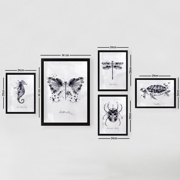 Dipinti in set da 5 pezzi Butterfly - Wallity-image-2