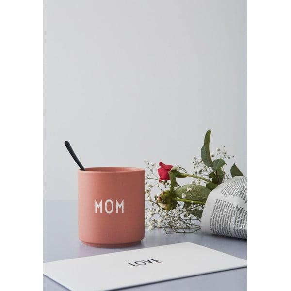 Tazza in porcellana rosa e beige 300 ml Mom - Design Letters-image-4