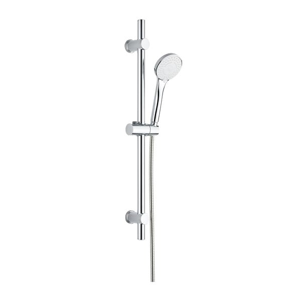 Set per doccia color argento lucido in acciaio inox con doccetta/con supporto scorrevole 70 cm Uno – Allstar