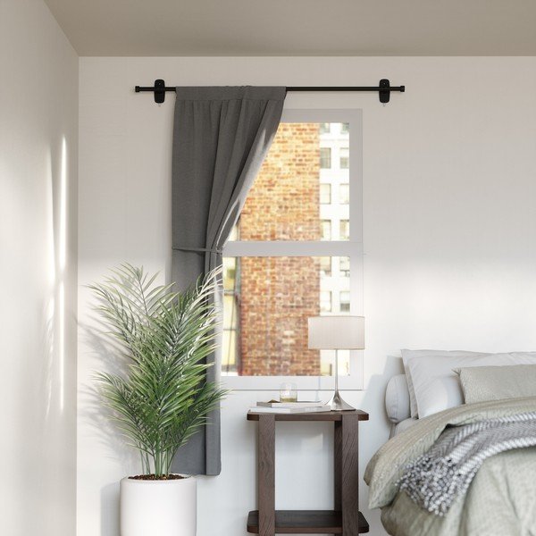 Bastone per tende nero opaco in acciaio regolabile 40 - 71 cm Adhera – Umbra-image-2
