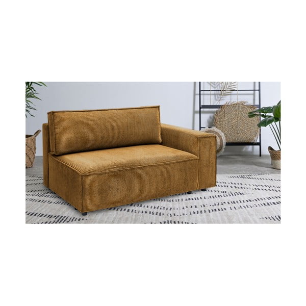 Modulo divano in velluto a coste color senape, angolo destro Nihad modular - Bobochic Paris-image-1