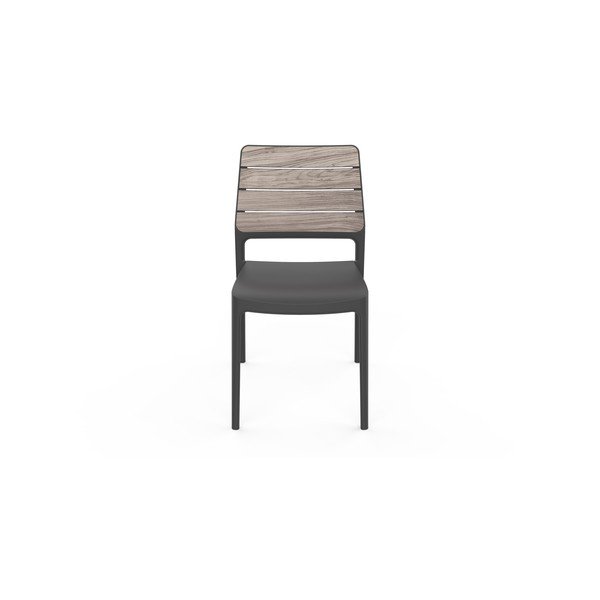 Sedia da esterno grigio scuro/marrone in plastica Deco Porto – Keter-image-1