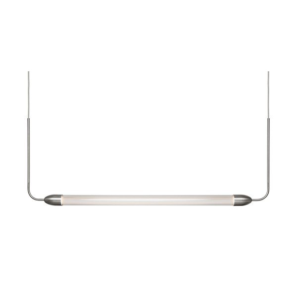 Lampadario argentato in acciaio con paralume in vetro Lemon Squeeze Linear – UMAGE