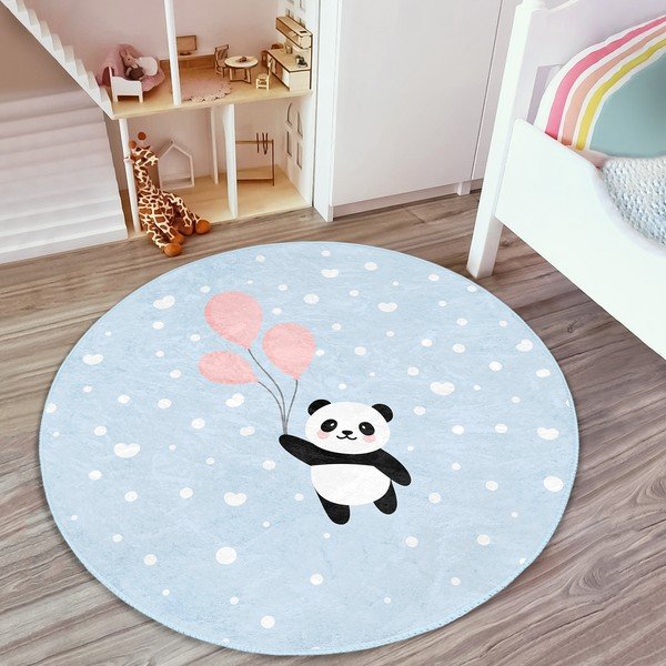 Tappeto azzurro per bambini ø 80 cm Comfort - Mila Home-image-3