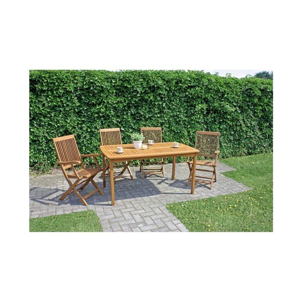 Set di 2 sedie da giardino in legno di Bangkirai ADDU Nashville - Garden Pleasure-image-1