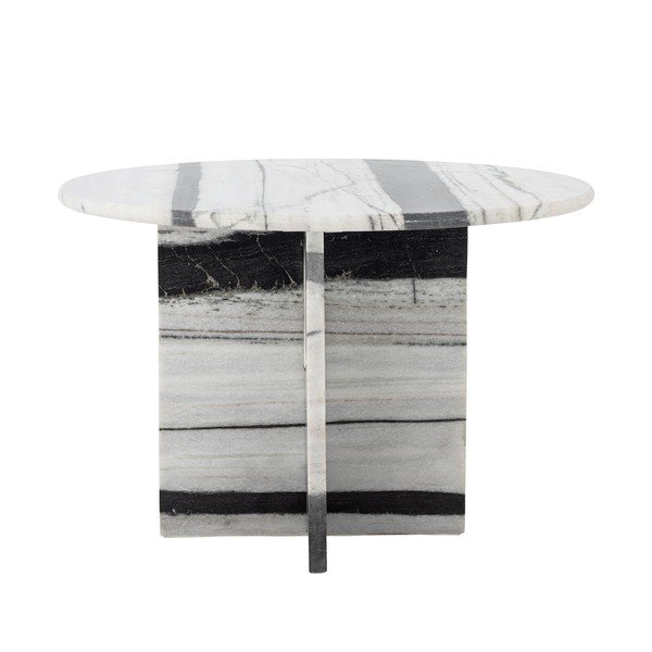 Tavolino da salotto rotondo bianco e nero in marmo ø 61 cm Rosito – Bloomingville-image-2