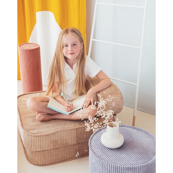 Pouf per bambini blu con rivestimento in velluto a coste – Wigiwama-image-4