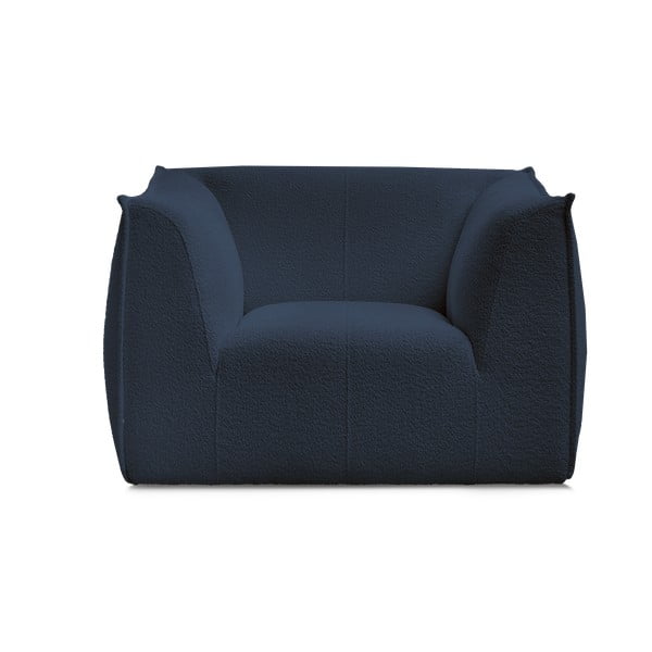 Poltrona blu scuro con rivestimento in bouclé Giorgia – Bobochic Paris-image-3