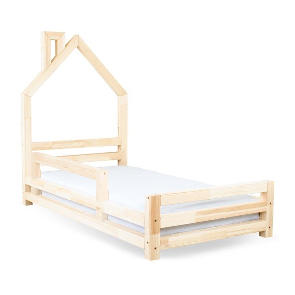Letto per bambini Wally in legno di abete naturale, 90 x 160 cm - Benlemi-image-3