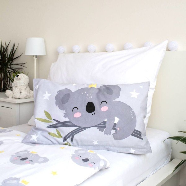 Set copripiumino e federa da bambini grigio in cotone per culla 100x135 cm Koala "Sweet Dreams" – Jerry Fabrics-image-2