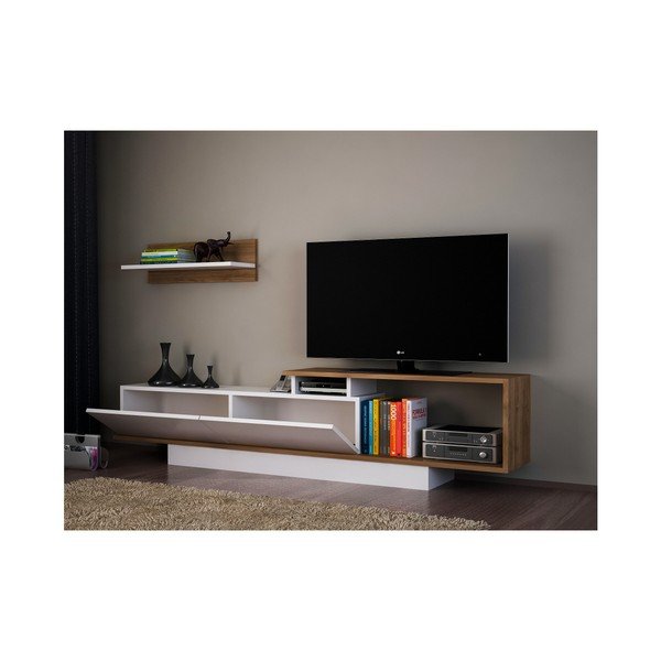 Televisore bianco/naturale 180x55 cm Asos - Woody Fashion-image-2
