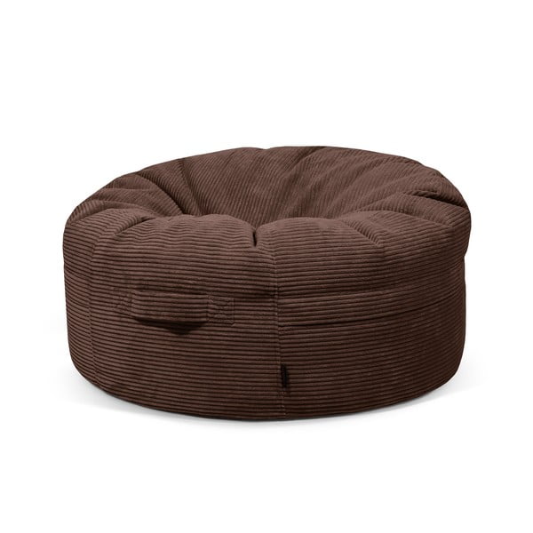 Puof a sacco marrone scuro con rivestimento in velluto a coste Roll 105 – SLOWDOWN