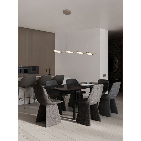 Lampadario LED oro opaco in alluminio con intensità regolabile Vea – Nova Luce-image-2