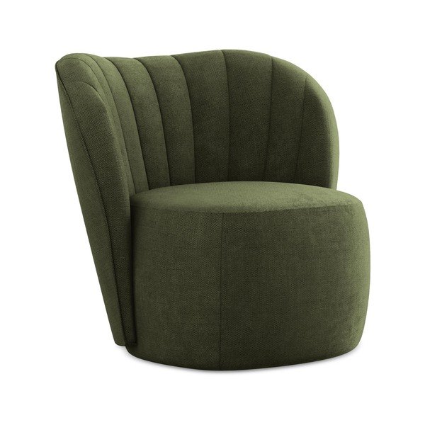 Poltrona verde con rivestimento in ciniglia Keloa – Makamii