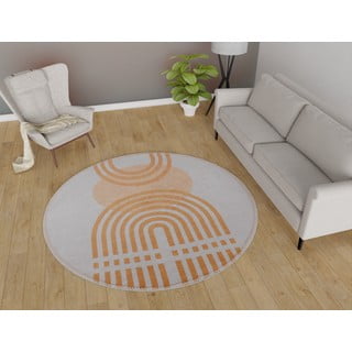 Tappeto rotondo giallo/grigio ø 80 cm - Vitaus