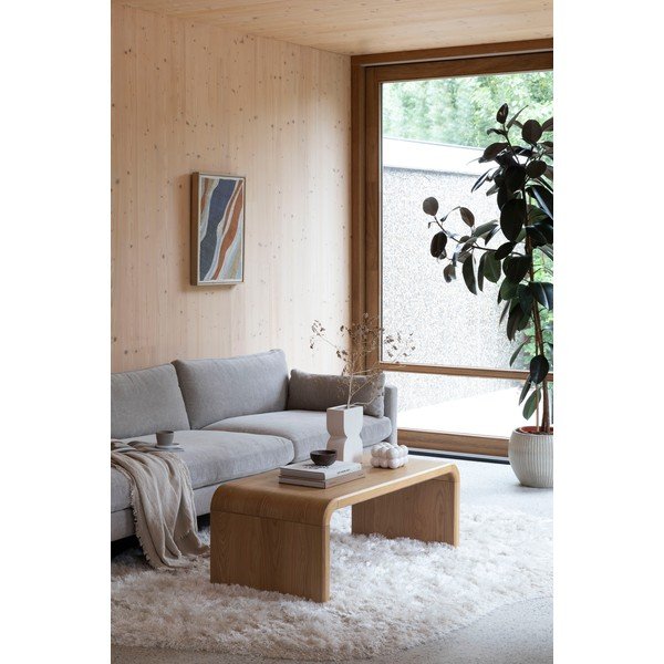 Tavolino da salotto di colore naturale con effetto rovere 60x120 cm Brave – Zuiver-image-1