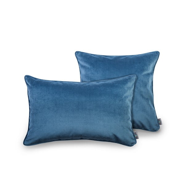 Fodera per cuscino blu con finitura in velluto Jeans, 50 x 50 cm - WeLoveBeds-image-3