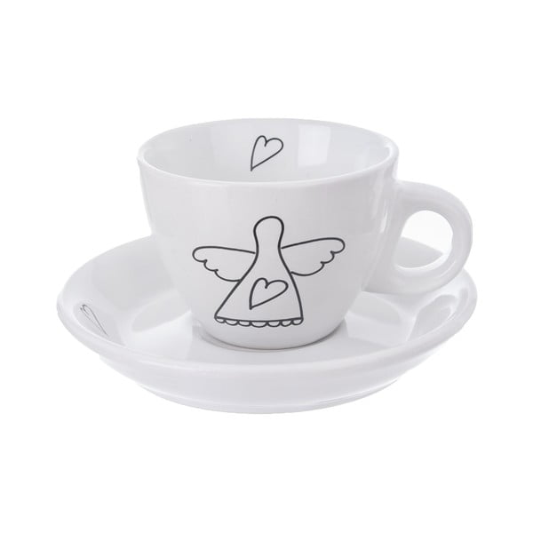 Tazze in ceramica bianca e nera in set da 2 pezzi 90 ml - Orion-image-1