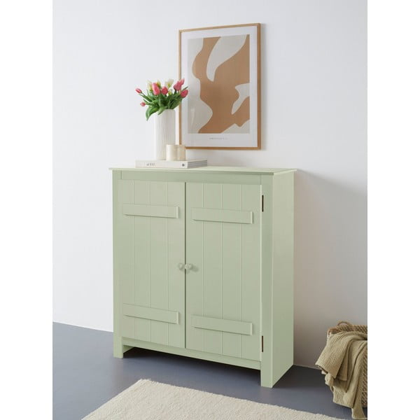 Madia in legno di pino verde chiaro 100x110 cm Bertram - Støraa-image-1