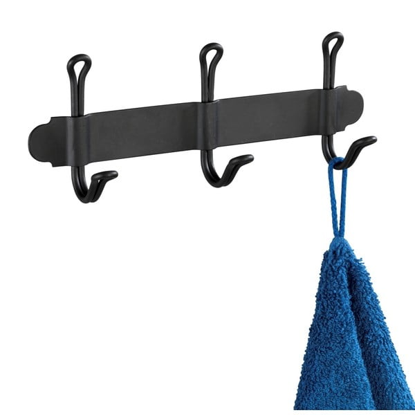 Gancio a muro triplo autoportante nero Nostalgia - Wenko-image-3