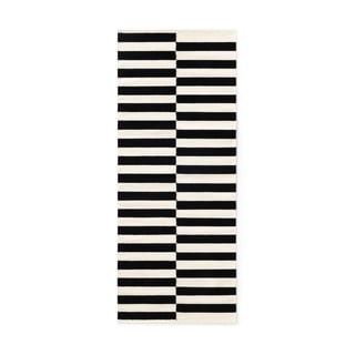 Passatoia bianca e nera in lana reversibile/tessuta a mano 80x200 cm Donna – Hanse Home