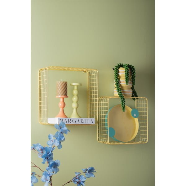 Mensole in set giallo chiaro in acciaio 2 pz 35 cm Reja – PT LIVING-image-3