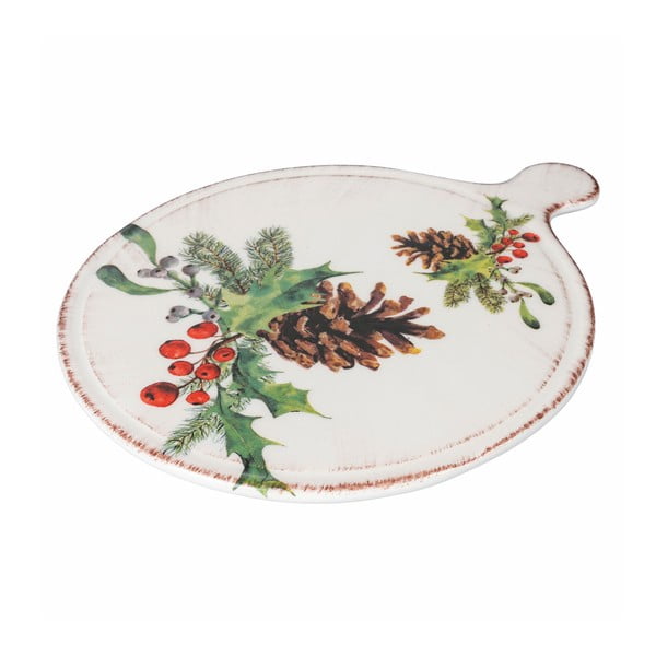 Tagliere natalizio in ceramica Villa d'Este , ø 21 cm Ortisei - VDE Tivoli 1996