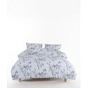 Set copripiumino e federa bianco/grigio in cotone renforcé per letto singolo 140x200 cm White Floral – Mila Home Luxury