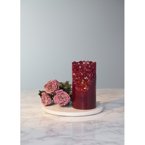 Candela LED a cera rossa, altezza 15 cm Clary - Star Trading-image-3