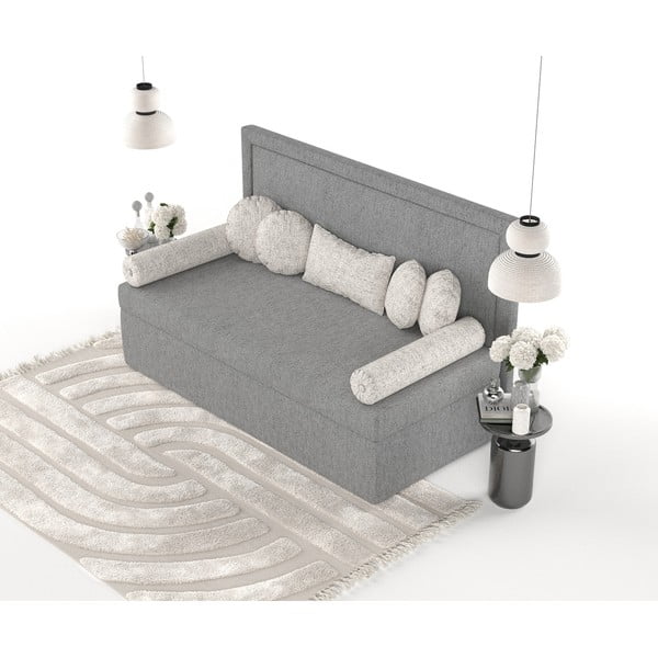Letto singolo imbottito grigio 100x200 cm Scala - Maison de Rêve-image-4