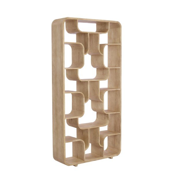 Scaffale colore naturale chiaro in mango massiccio 100x200x30 cm Labare – Light & Living