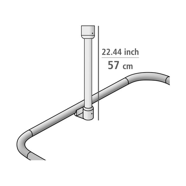 Supporto a soffitto per tenda da doccia in argento lucido Era - Wenko-image-2