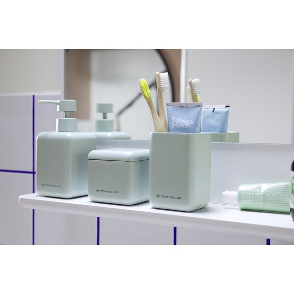 Organizer da bagno in poliresina verde chiaro per dischetti di cotone Tom Tailor T-Rounded – Wenko-image-1