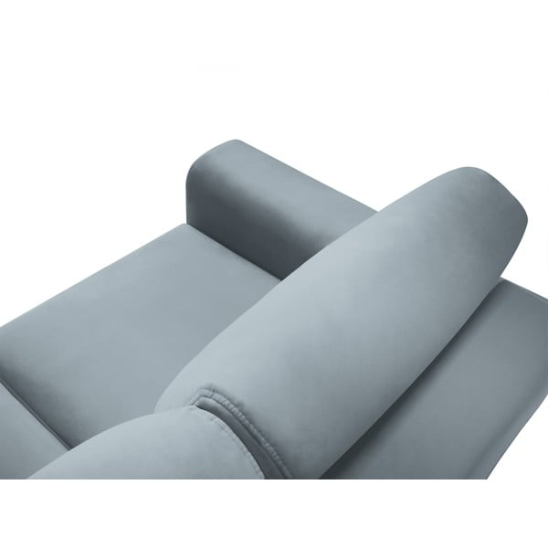 Divano angolare azzurro allungabile e con contenitore con rivestimento in velluto Kyoto – Cosmopolitan Design-image-4