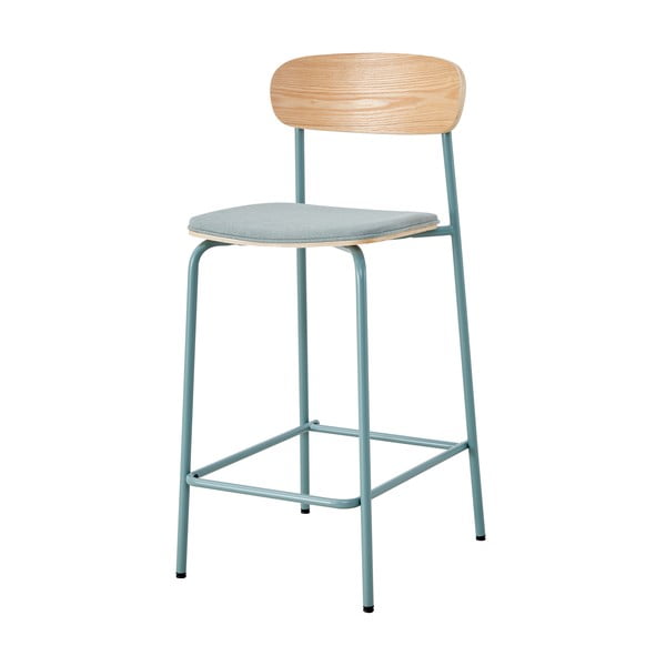 Set di 2 sgabelli da bar in colore blu-naturale (altezza seduta 66 cm) Adriana - Marckeric-image-2