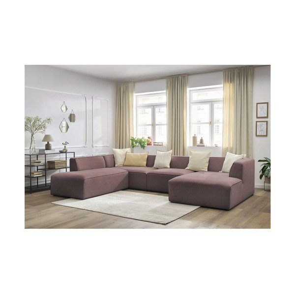 Divano angolare componibile rosa (penisola a sinistra/a U) Megeve – Bobochic Paris-image-4