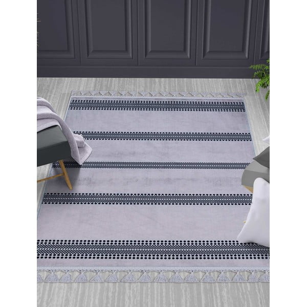 Tappeto lavabile grigio 120x80 cm - Vitaus-image-1