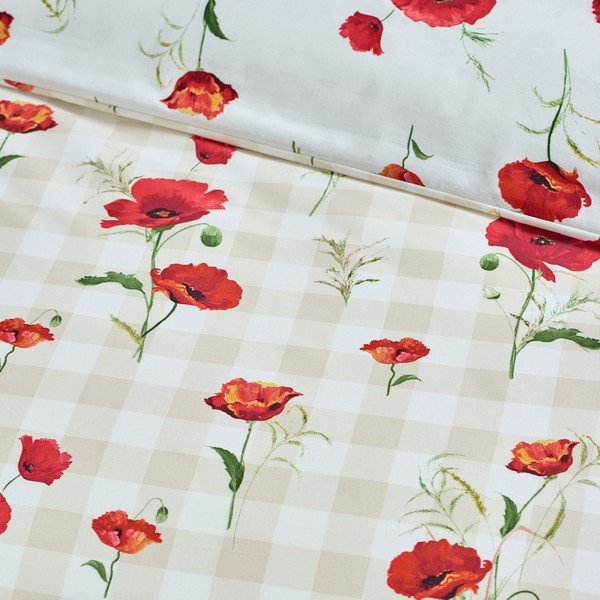 Set copripiumino e federa rosso per letto singolo 135x200 cm Poppy – Catherine Lansfield-image-3