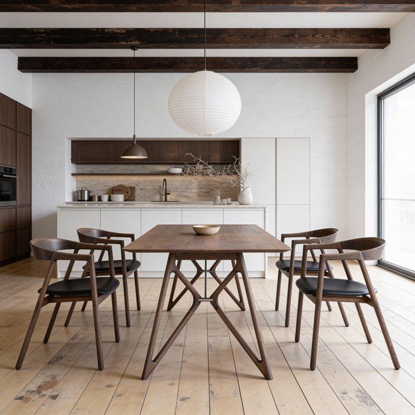 Sedia da pranzo in rovere marrone Muna - Gazzda-image-1